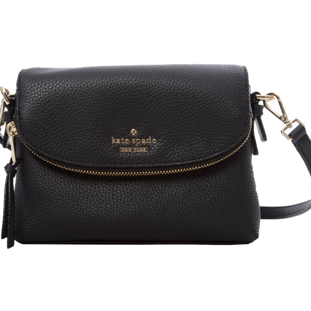 kate spade Harlyn Jackson Black Pebbled Leather Crossbody